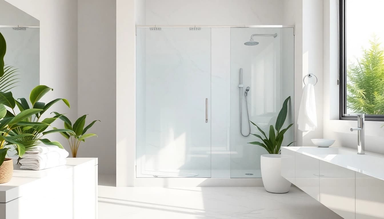 Enjoy luxurious elegance in the elegant showers Australia with sleek design and natural light.