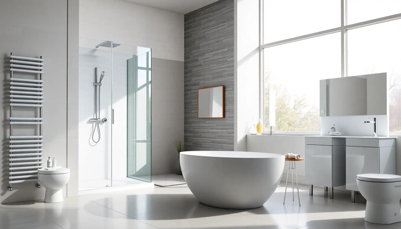 Entdecken Sie die hochwertigen Badezimmerprodukte von sonni sanitär GmbH in einer eleganten Einrichtung.