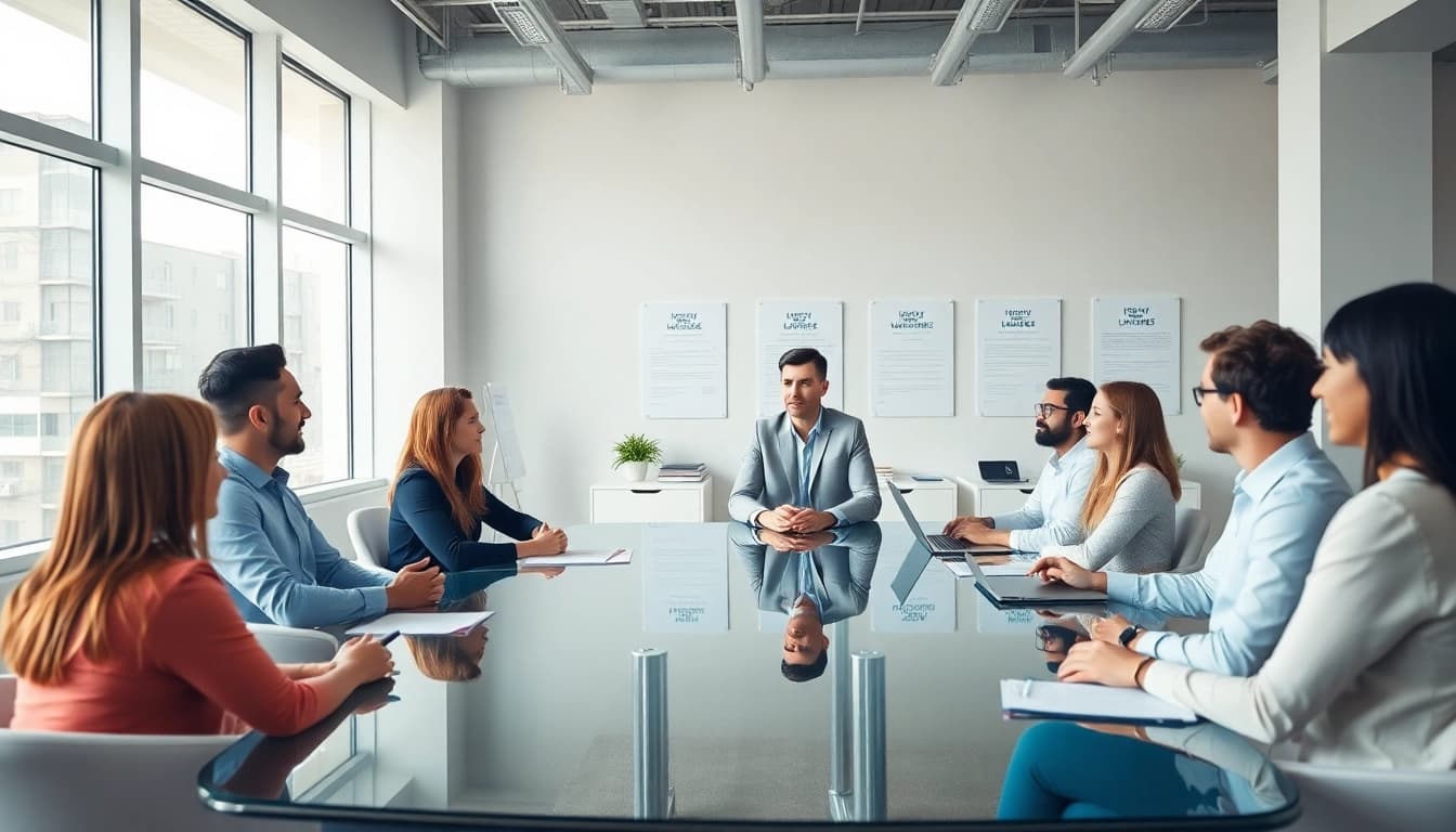 Business coach sacramento leading a dynamic coaching session in a modern office.