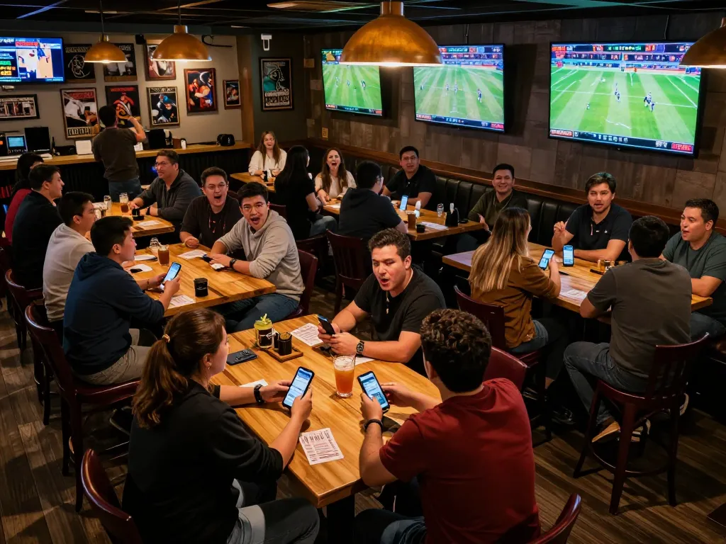 Experience dynamic sports betting atmosphere at https://keotructuyen.jpn.com/ with engaged customers and live match displays.