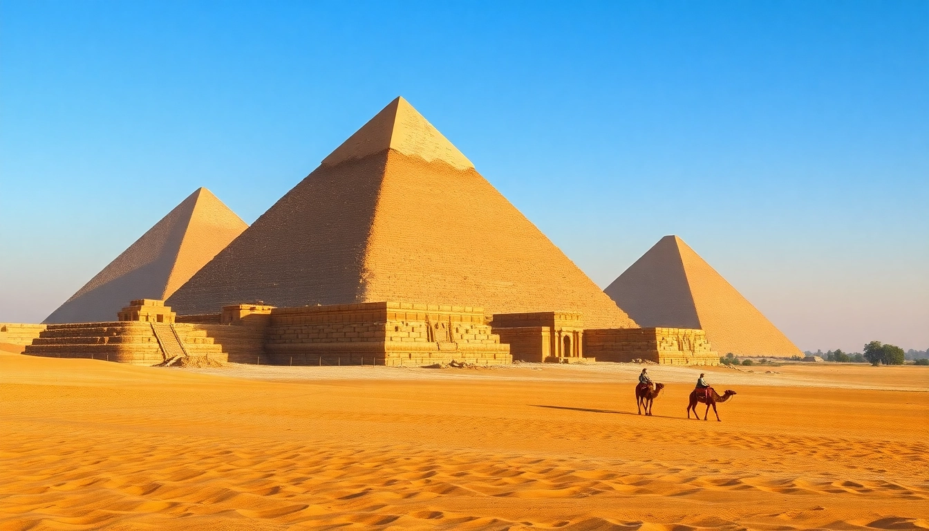 Visit https://piraminds.com/ to discover the Great Pyramids of Giza, highlighted under golden morning light.