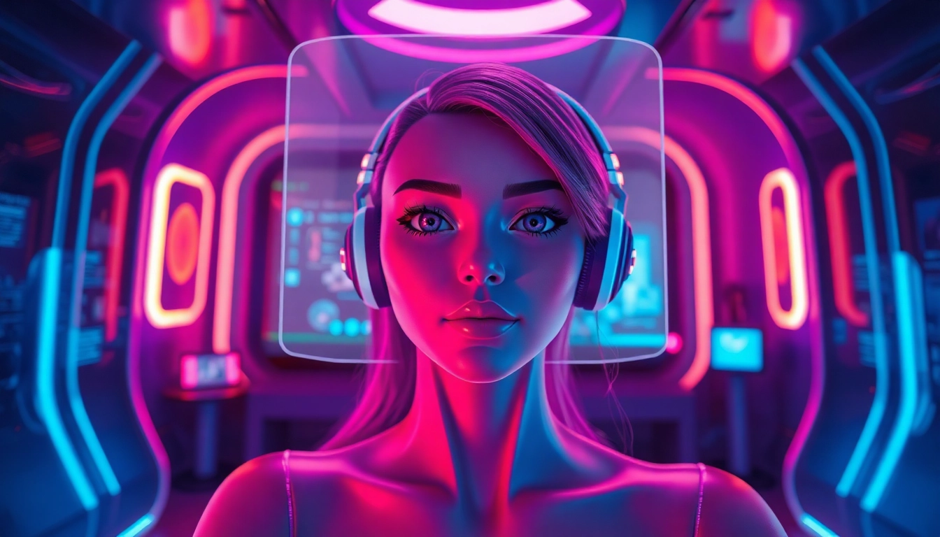 AI-generated intimate chat scene featuring an NSFW AI character in a modern digital interface.