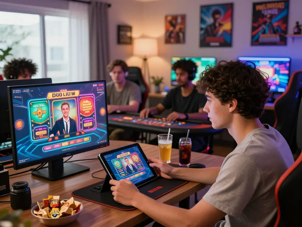 Engaging online gaming experience at SC88, showcasing vibrant gaming graphics and a cozy environment.