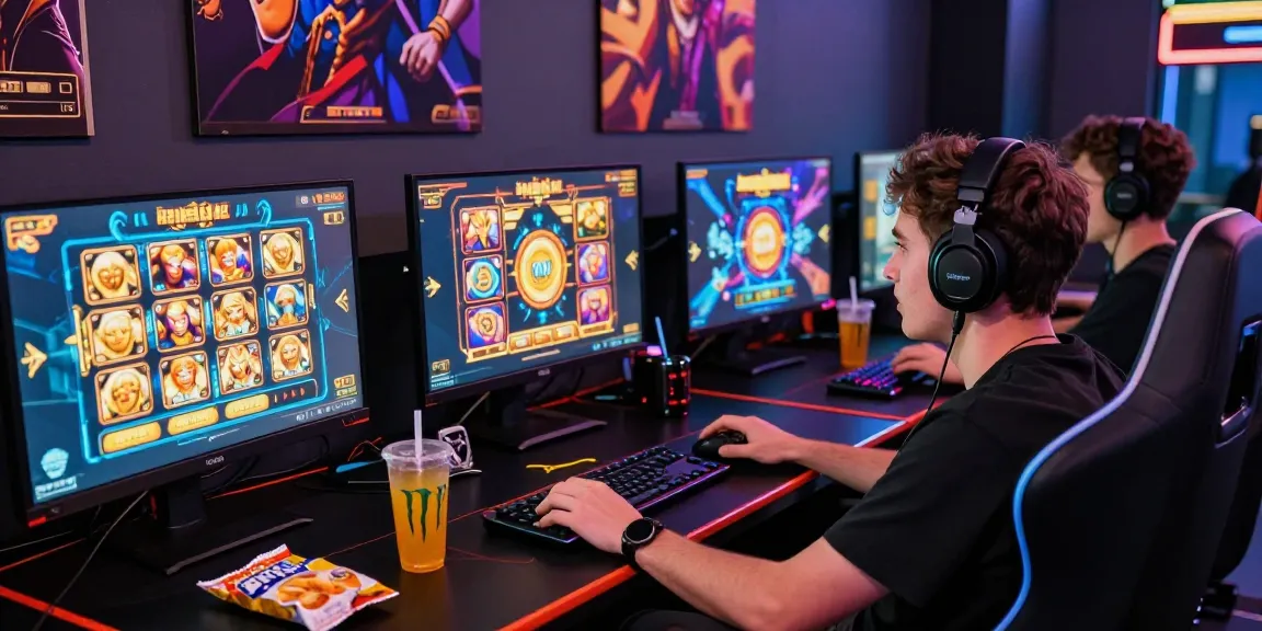 Engaged gamer enjoying a thrilling slot depo 1k experience with colorful game displays.