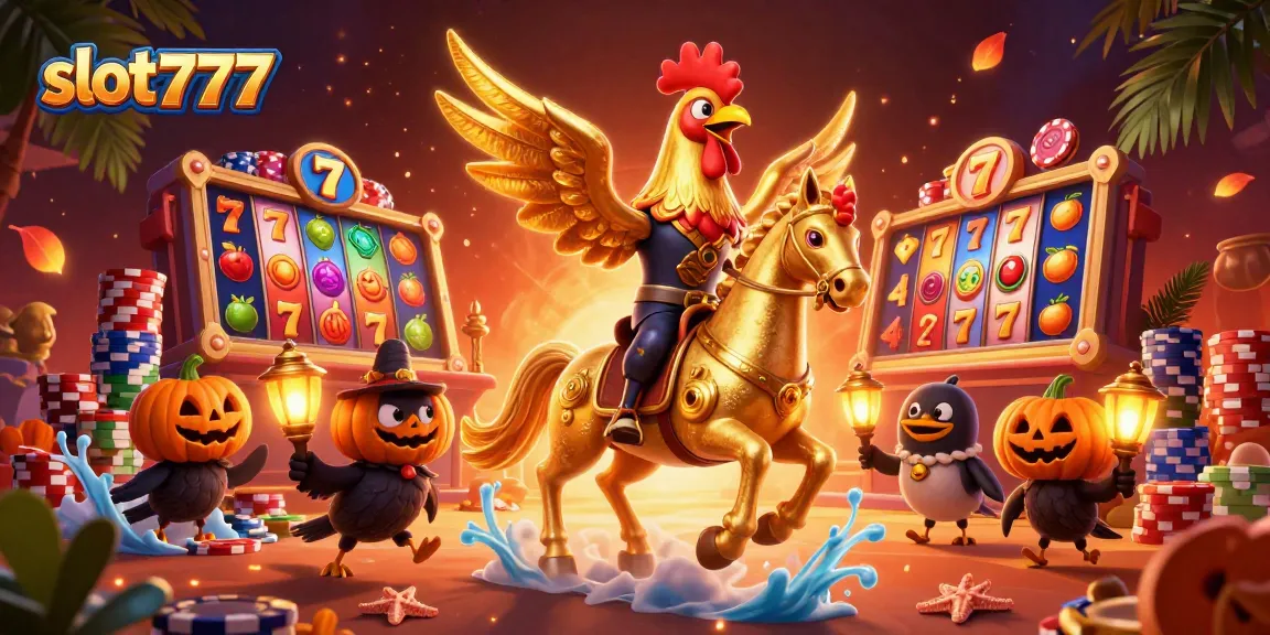 Spin the reels on slot777, as vibrant characters and exciting jackpots come alive in this thrilling casino scene.