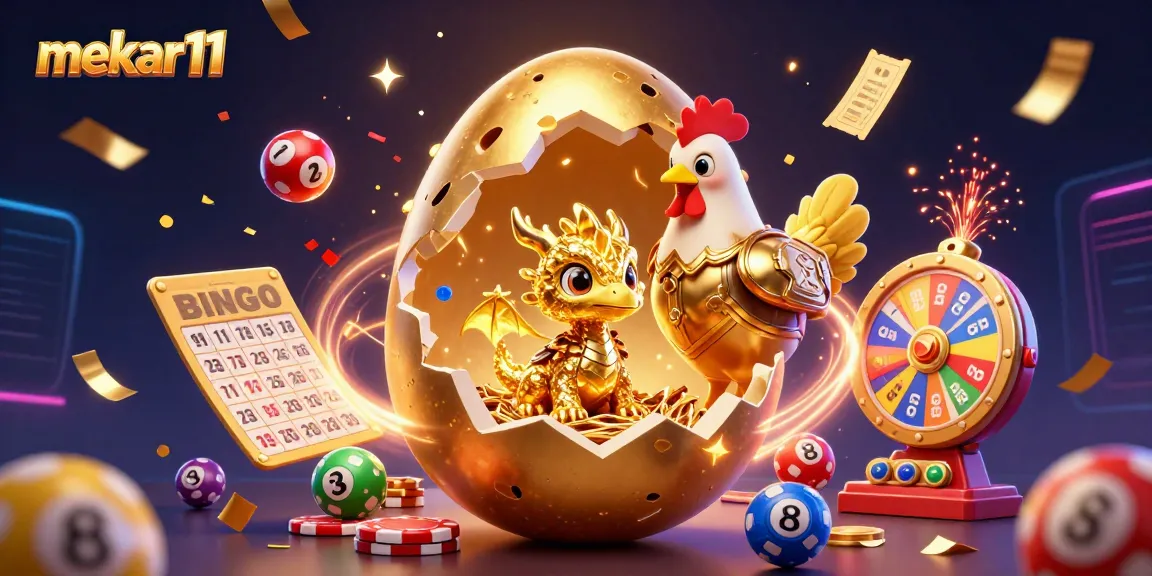 Engage with mekar11 and enjoy vibrant lottery-themed fun featuring a golden dragon and colorful balls.