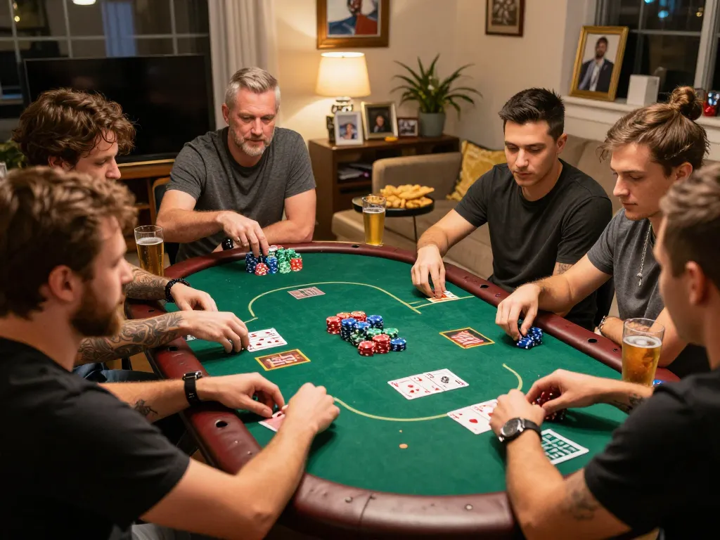 Engaging friends in a poker game while สมัครสมาชิก bk8 for an exciting gaming experience