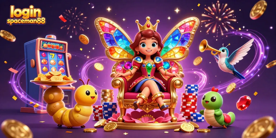 Spin and win with the login spaceman88 slot machine, showcasing colorful fruit symbols and vibrant casino elements.