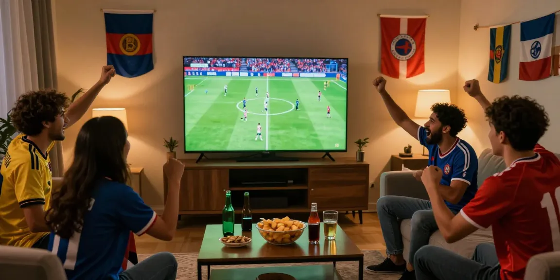 Pengalaman nonton live streaming bola bersama teman di ruang tamu dengan suasana meriah.