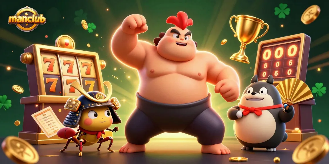 Experience thrilling games at manclub with a powerful sumo rooster and fierce samurai cricket.