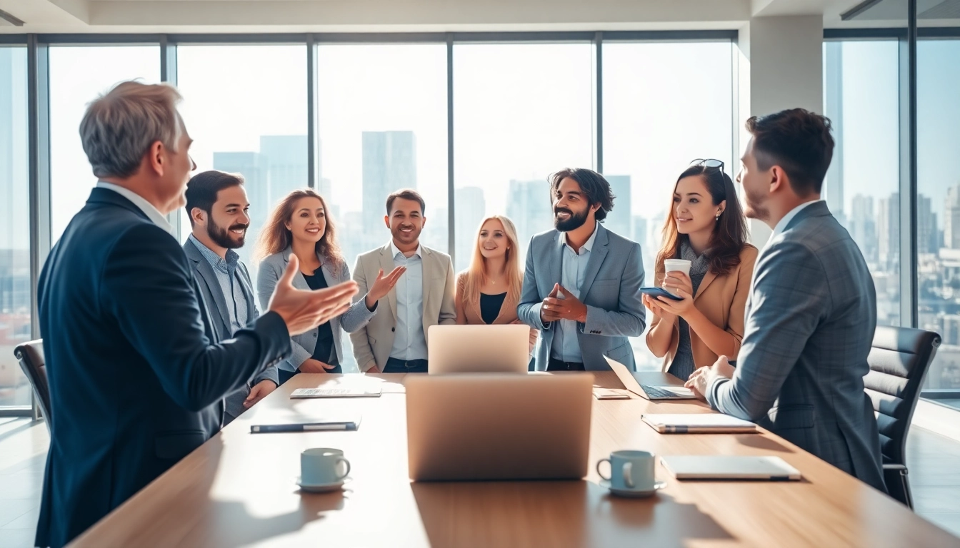 Engaging scene of a career coaching session with clients discussing job strategies and goals.