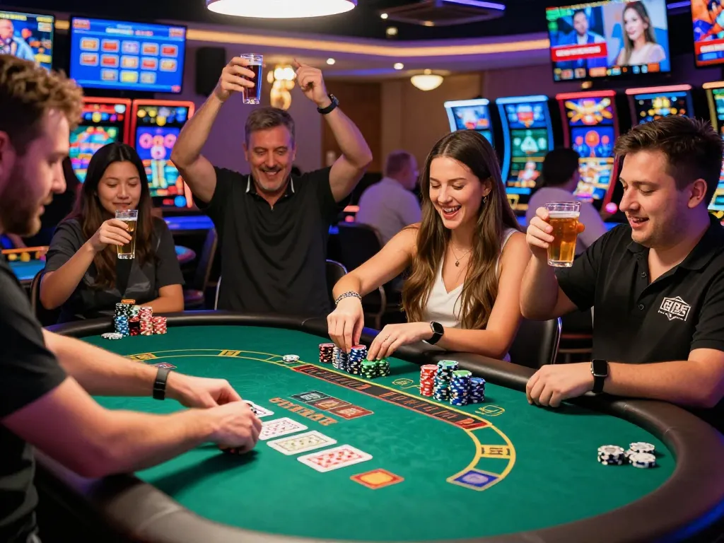 Bong99 live casino players enjoying table games and celebrating wins in vibrant atmosphere