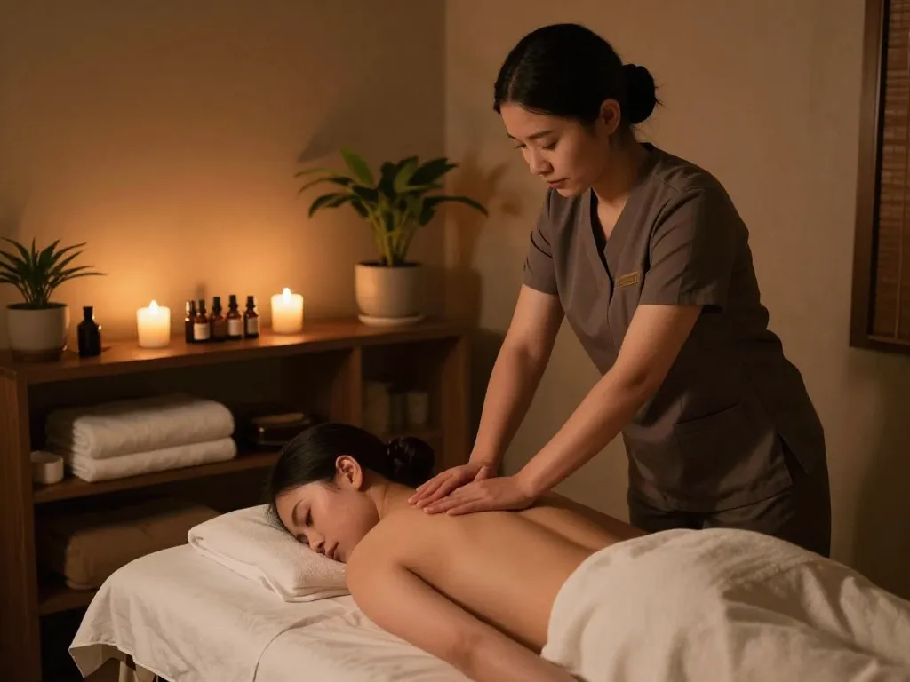 Experience rejuvenating 신사동마사지 in a serene massage therapy room with soothing ambiance