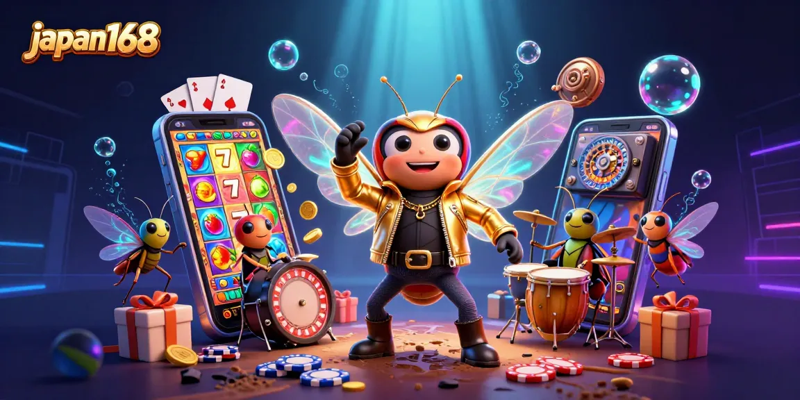 Experience thrilling wins at japan168 with a lively 3D casino scene bursting with games and characters.