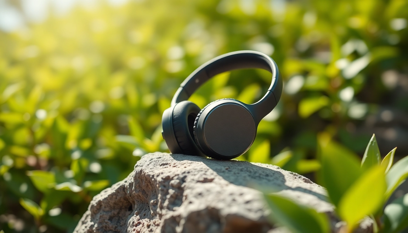 Showcasing Bone X1 Bone Conduction Headphones in a natural outdoor setting highlighting their design.