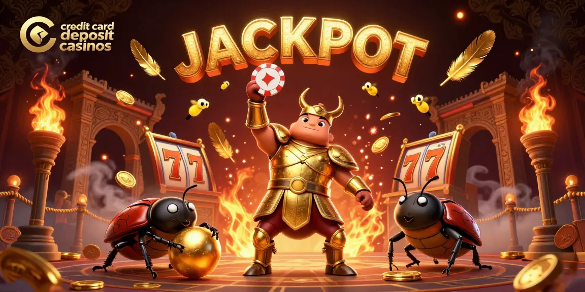 Experience thrilling wins at credit card deposit casinos featuring vibrant characters and dynamic gaming elements.