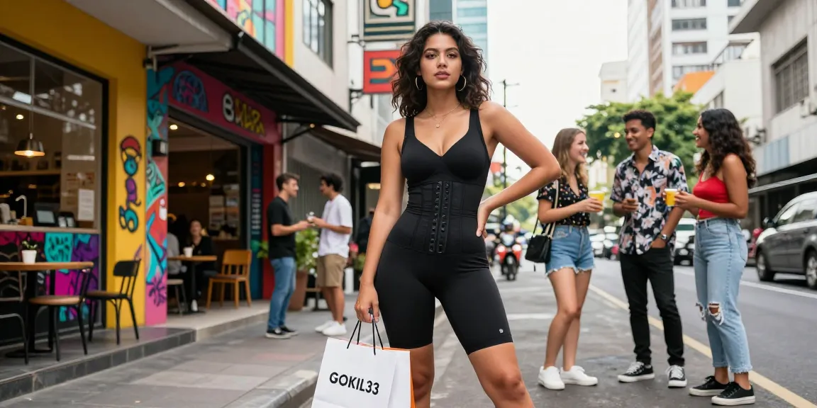 https://colombianshapeweargaless.com menampilkan wanita percaya diri mengenakan Colombian Shapewear Galess di jalanan kota yang ramai.