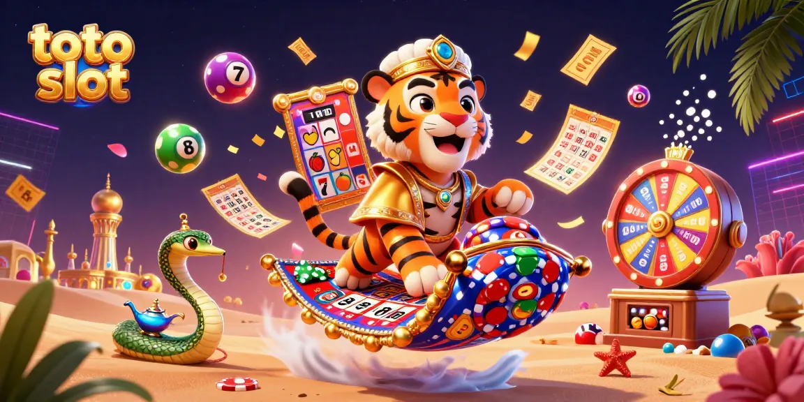 Spin to win with vibrant toto slot scenes, colorful balls, and jackpot excitement in the air