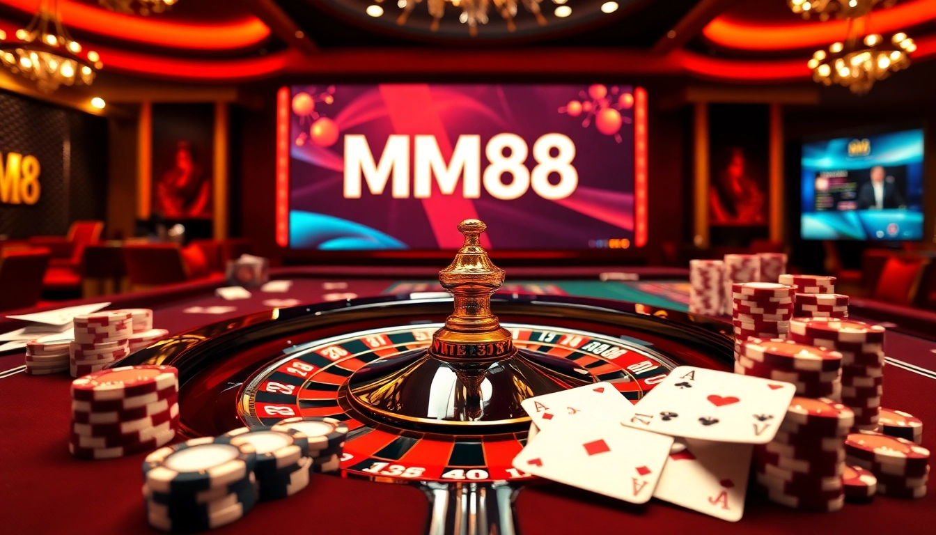 Exciting gambling experience at mm88.br.com with roulette and poker elements.