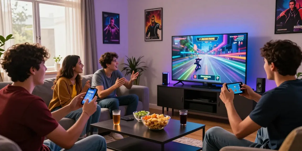 Group enjoying the aviator 1xbet crash game in a vibrant gaming setup.