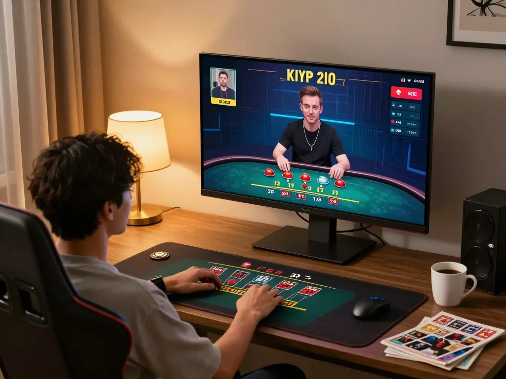 Engaged player at a modern gaming setup highlighting the excitement of Top 10 nhà cái uy tín