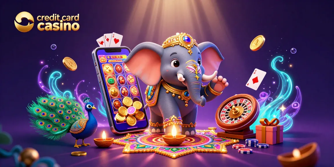 Engage with a credit card casino experience featuring vibrant characters, games, and dynamic atmosphere.
