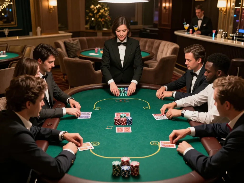 Nhà cái DABET offers upscale poker excitement with players strategizing around a green felt table