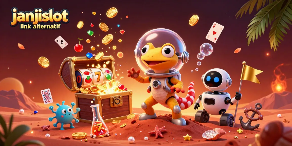 Spin jackpots with janjislot link alternatif in a vibrant casino-themed Martian scene.