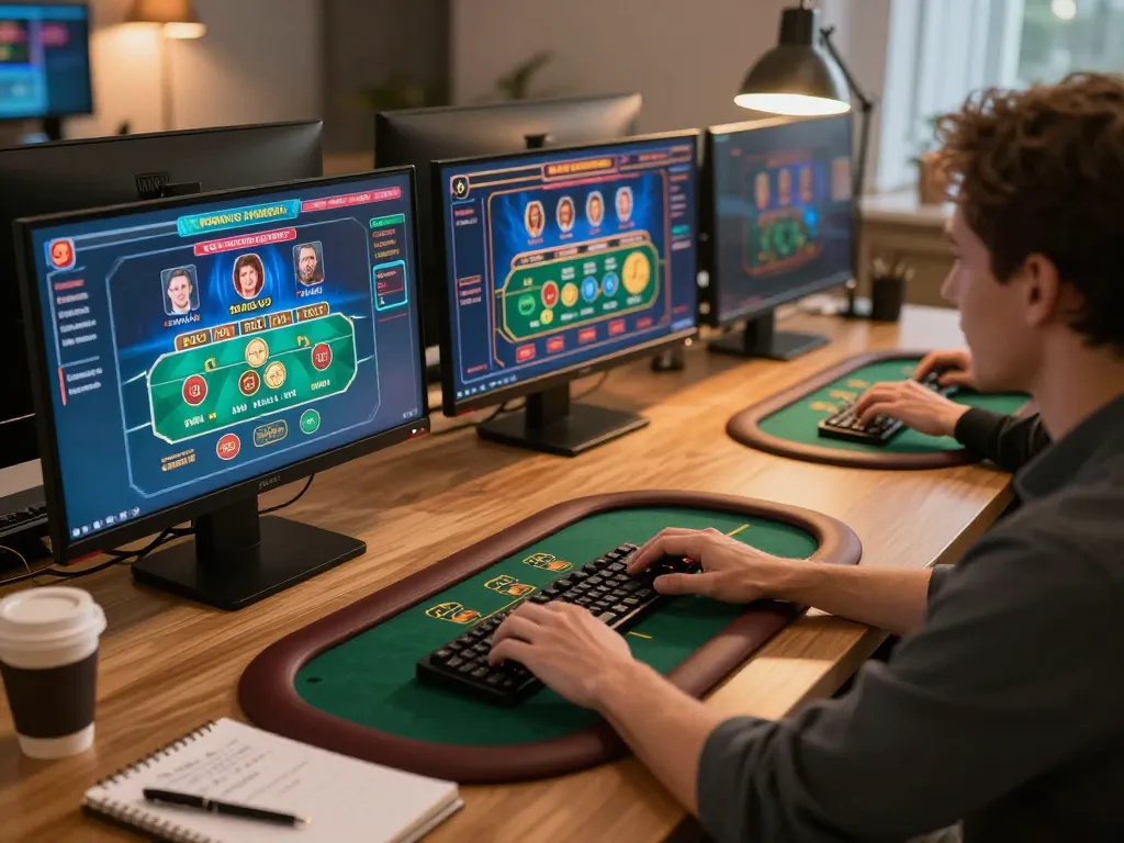 Engaged player strategizing on 92slot gaming app while enjoying online gambling at home