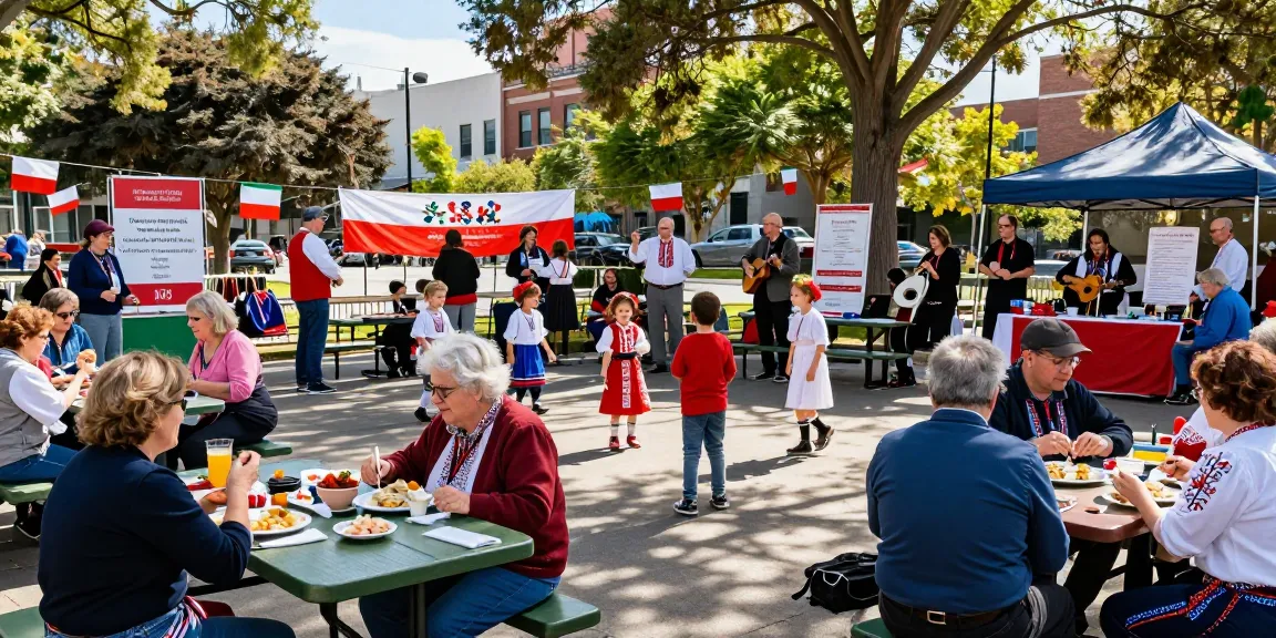 Polish community gathering in San Francisco showcasing cultural activities at https://www.sfpol.com/ with traditional food and music.
