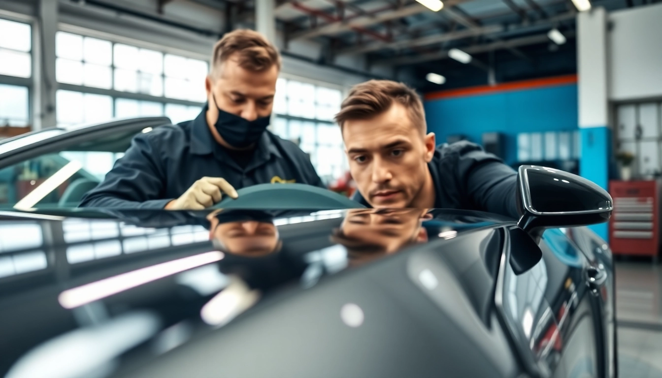 Apply PPF Chattanooga on a vehicle showcasing the application process in a professional setting.