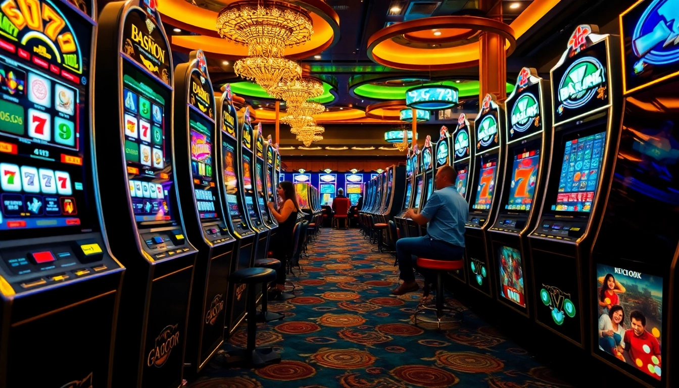 Experience the thrill of SLOT GACOR with exciting slot machines and vibrant casino elements.