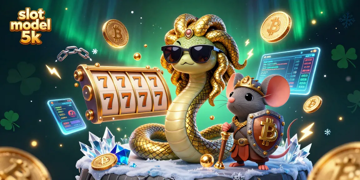 Spin to win with slot modal 5k in an exciting 3D illustration of mythical characters and casino elements