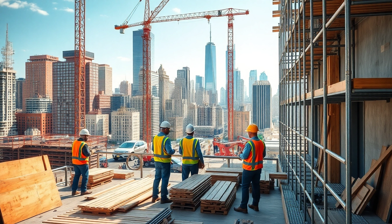 Experienced Manhattan Commercial General Contractor overseeing a dynamic construction site in the city.