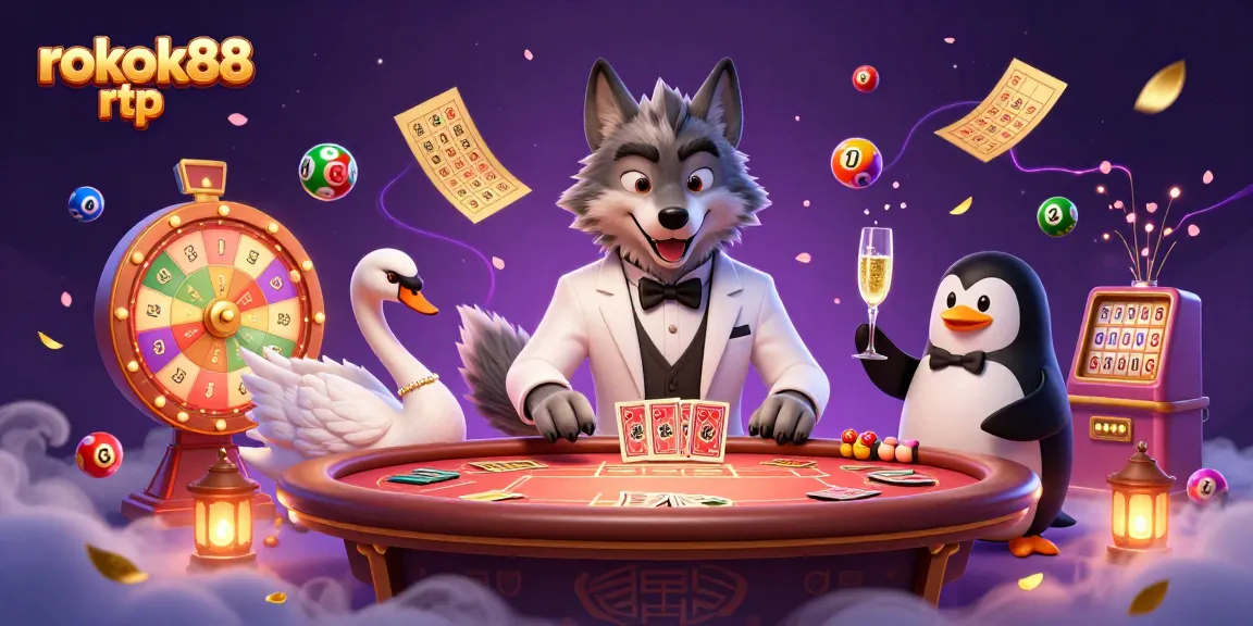 Experience the vibrant energy of rokok88 rtp with a dynamic 3D casino scene full of characters and gaming action.