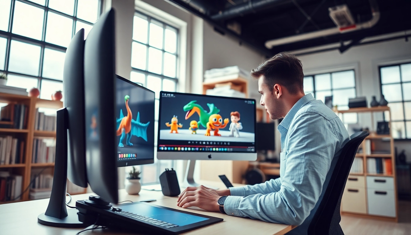 Erstellen Sie 3D Animation in einem modernen Studio mit einem talentierten Animator.