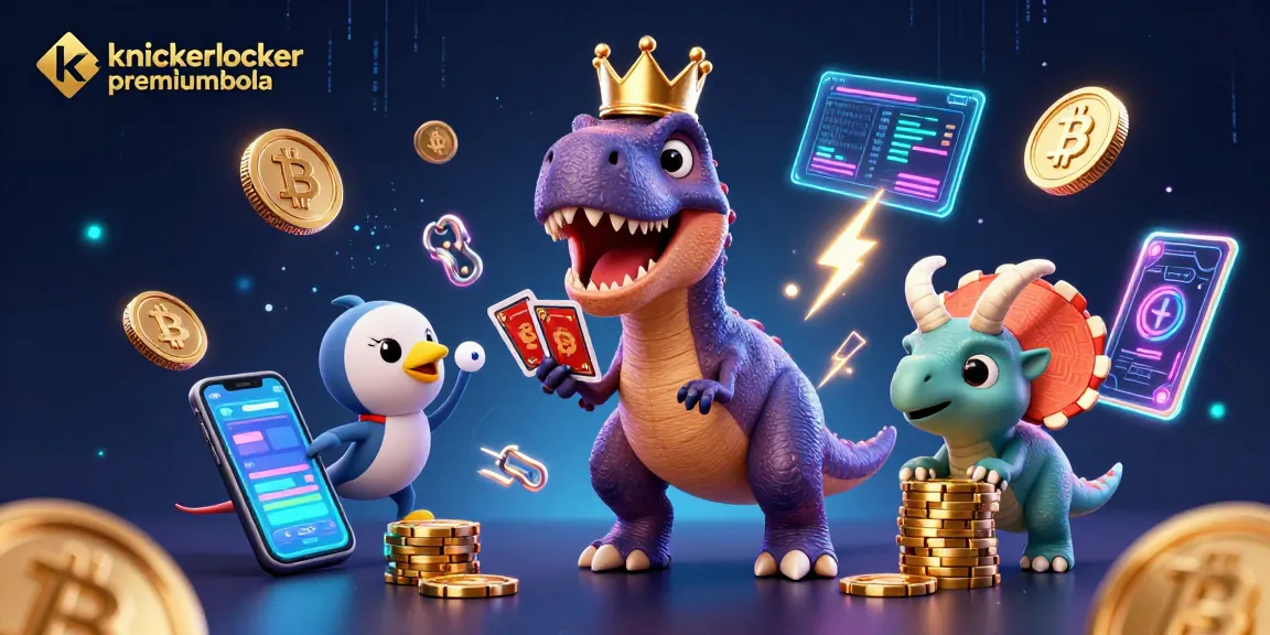 Experience knickerlocker premiumbola with vibrant casino action, showcasing cartoon characters and glowing crypto elements.