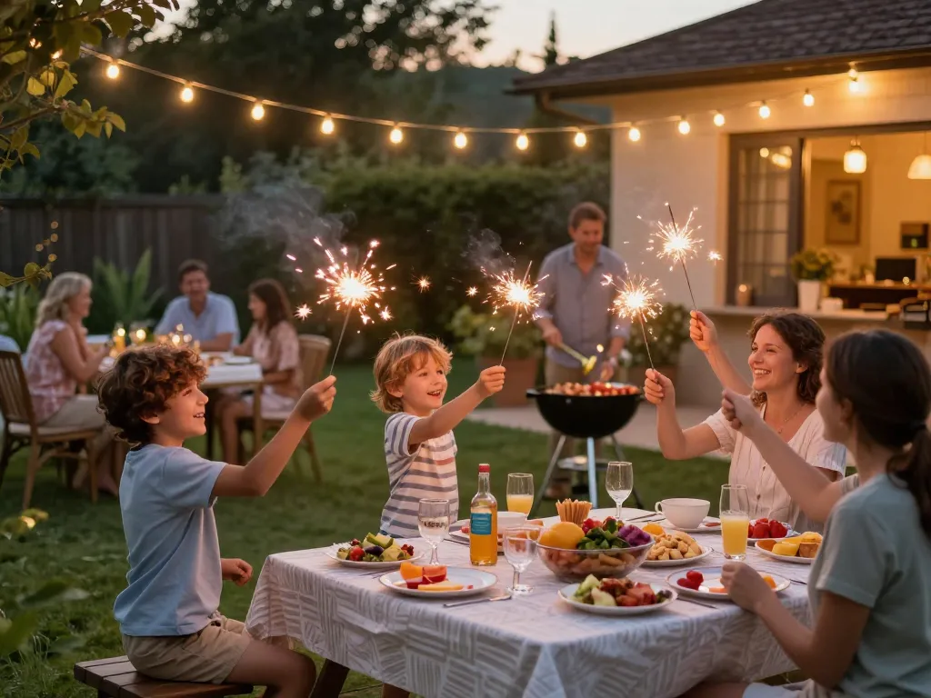 Family enjoying summer outdoors, applying the Best Mosquito Repellent for a pleasant evening.