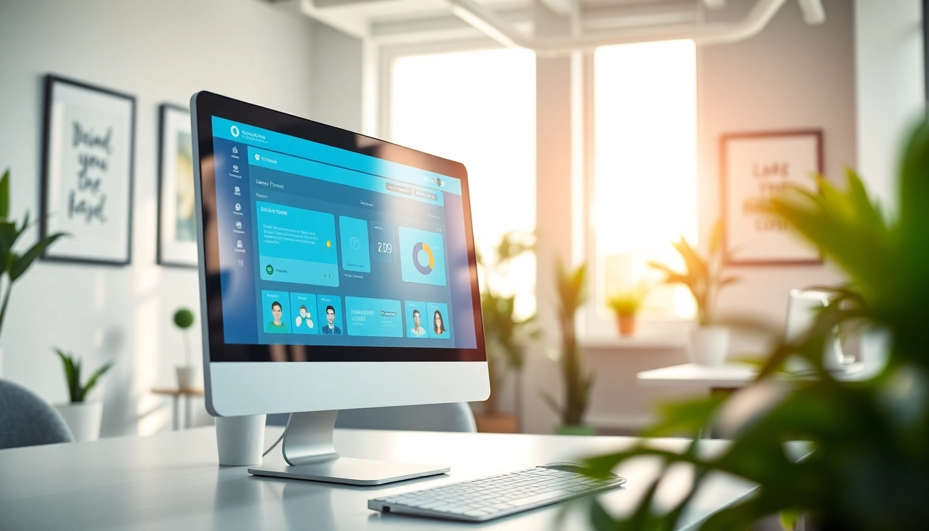 Enhance productivity with an enterprise assistant saas in a modern office setup, featuring sleek technologies.