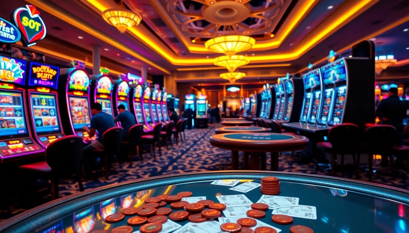 Exciting gameplay at slot gacor hari ini with vibrant machines and engaged players.