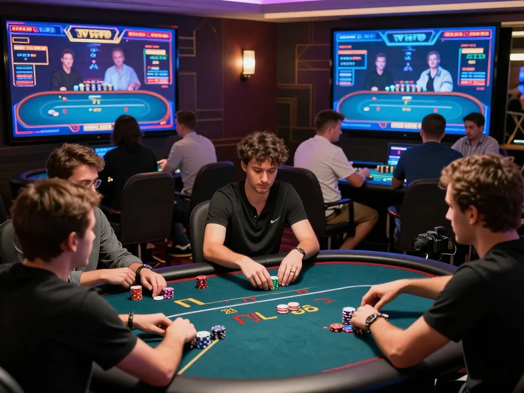 Players engage in strategic online poker gameplay at TG88, showcasing vibrant casino interfaces and excitement.