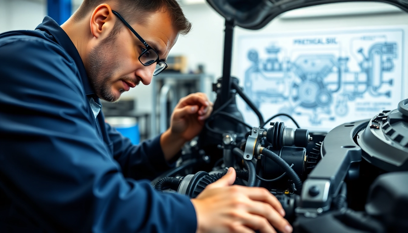 Detailed view of powertrain extended warranty coverage with mechanic inspecting an engine.