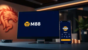 MV88 branding showcased on a modern online gambling platform interface highlighting user-friendly features and security.
