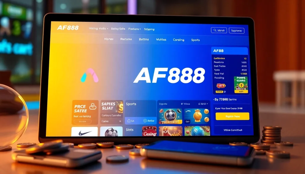AF88 online betting platform interface with vibrant sports and casino options.