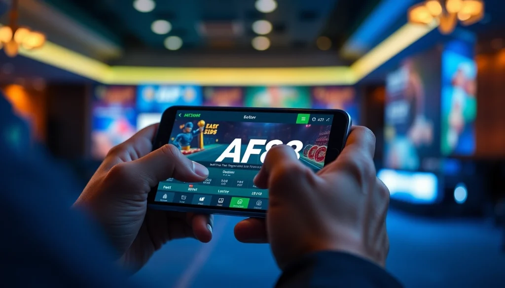 AF88 app interface displayed on a smartphone, showcasing online betting excitement.