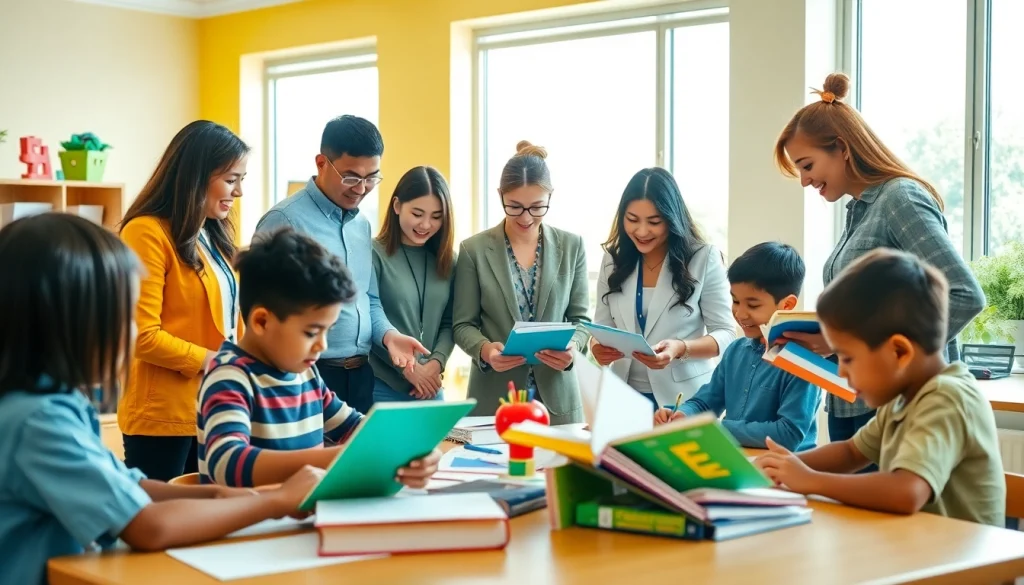 Engaged students and teachers participating in interactive Education activities in a dynamic classroom.