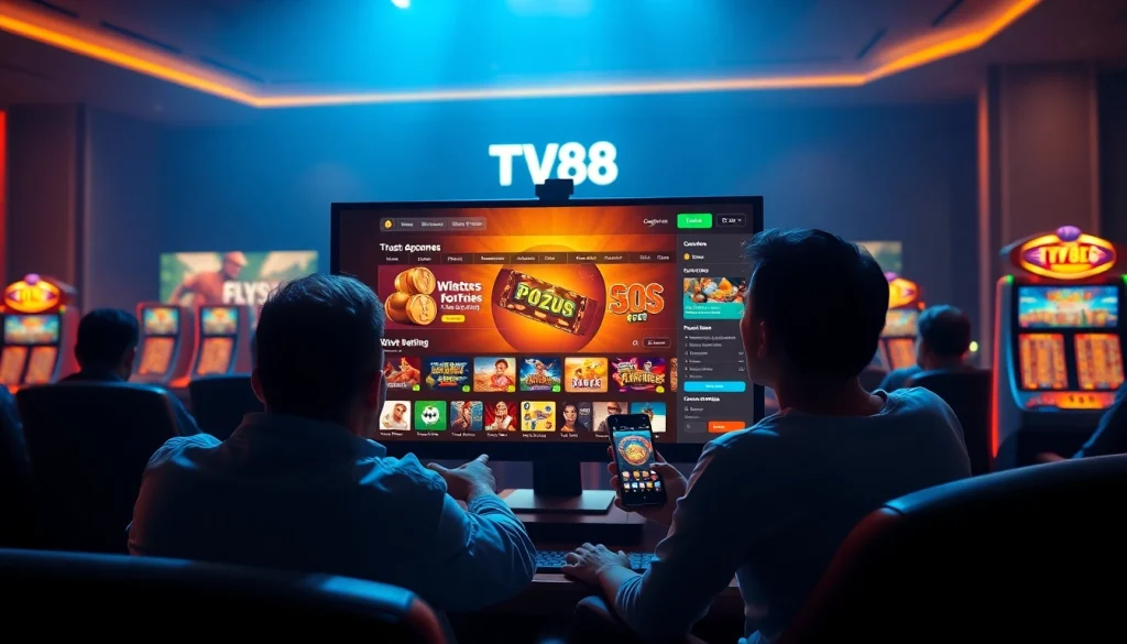 Experience the excitement of TV88, a trusted online betting platform featuring vibrant game interfaces and secure transactions.