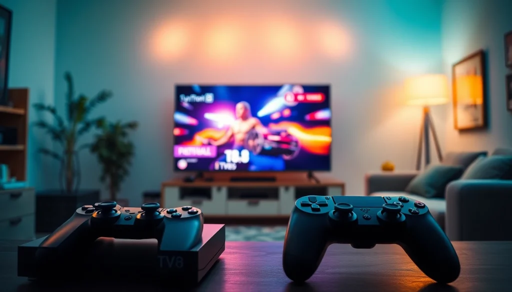 Engaging TV88 gaming setup showcasing modern décor, enhancing the gaming experience.