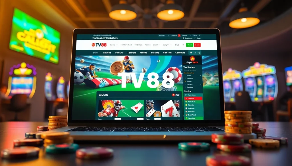 TV88 online betting platform with vibrant graphics and user-friendly design.