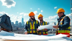 View of New York City Commercial General Contractor supervising a construction project.